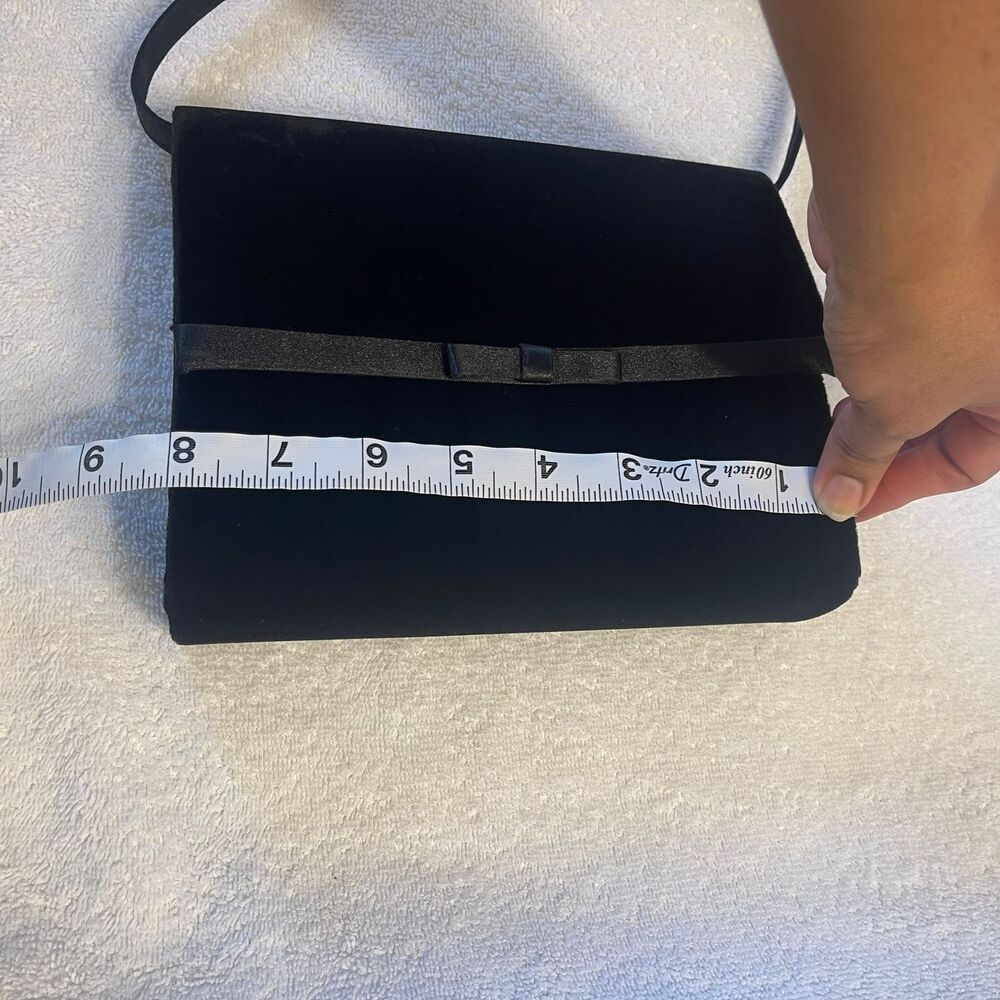 Vintage Kenneth Cole New York Women's Valvet Black Evening Purse Bow Bag - Picture 11 of 11